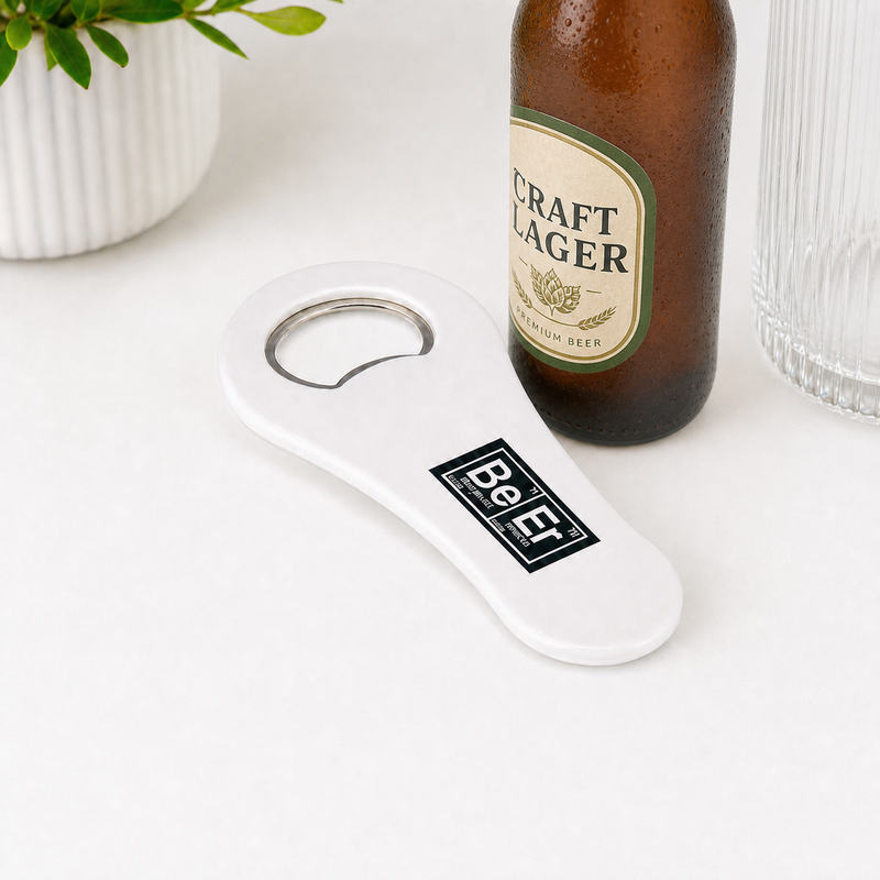 "BeEr" - Magnet Bottle Opener (white)
