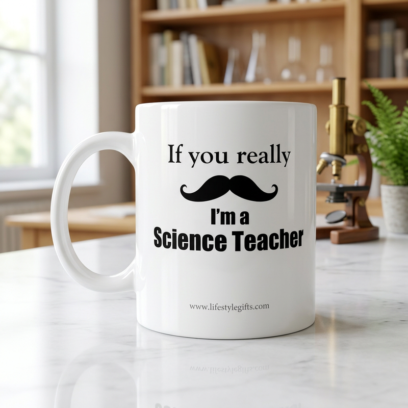 "If you really (moustache) I'm a Science Teacher" - Mug