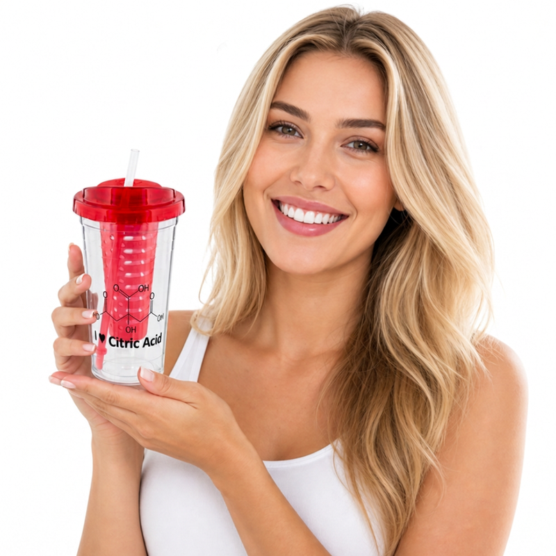 "I ♥ Citric Acid" - 24oz Large Tumbler (red)