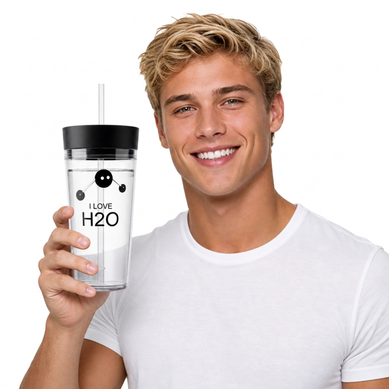 "I ♥ H2O" - 22oz Large Tumbler (black)