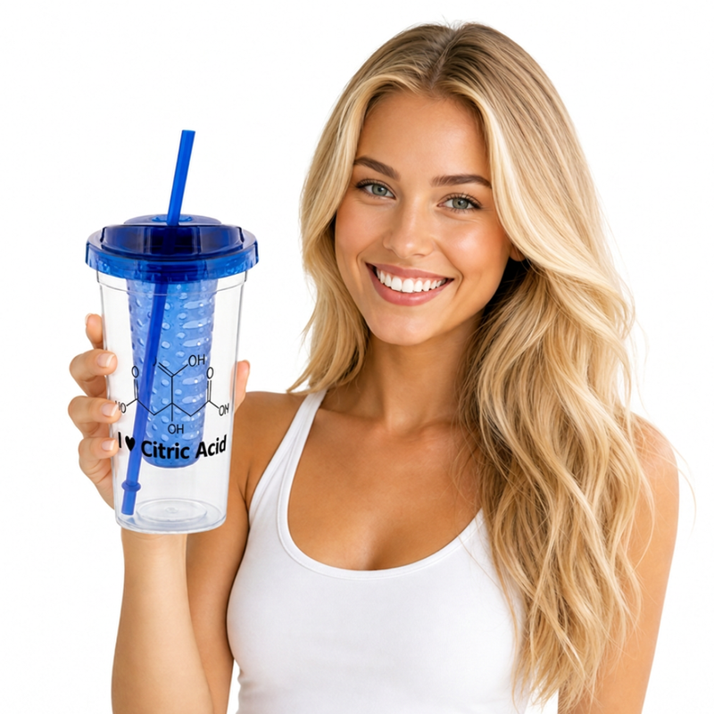 "I ♥ Citric Acid" - 24oz Large Tumbler (blue)