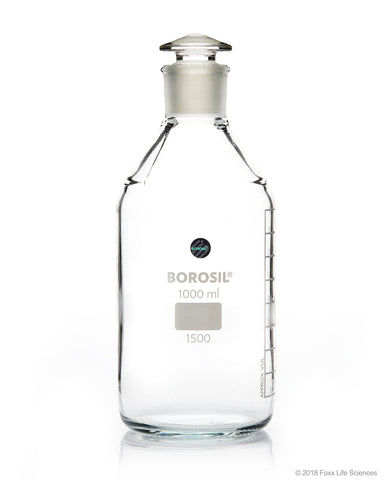 Borosil® Reagent Bottles - Plain - Narrow Mouth - Graduated 1000 mL CS/10