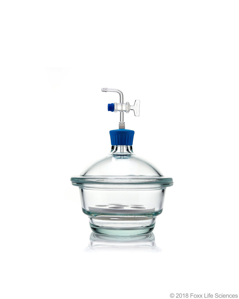 Borosil® Desiccator Vacuum - Stopcock with PTFE spindle and Porcelain plate - 150 mm - Borosilicate
