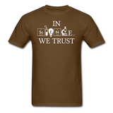 "In Science We Trust" (white) - Men's T-Shirt brown / S - LabRatGifts - 6
