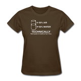 "Technically the Glass is Completely Full" - Women's T-Shirt brown / S - LabRatGifts - 4