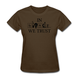 "In Science We Trust" (white) - Women's T-Shirt brown / S - LabRatGifts - 11