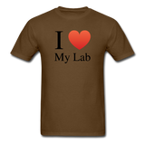 "I ♥ My Lab" (black) - Men's T-Shirt brown / S - LabRatGifts - 11