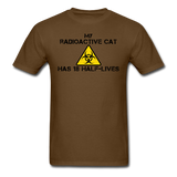 "My Radioactive Cat has 18 Half-Lives" - Men's T-Shirt brown / S - LabRatGifts - 4