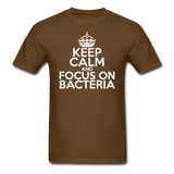"Keep Calm and Focus On Bacteria" (white) - Men's T-Shirt brown / S - LabRatGifts - 10