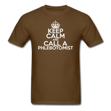 "Keep Calm and Call A Phlebotomist" (white) - Men's T-Shirt brown / S - LabRatGifts - 10
