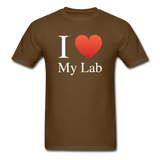 "I ♥ My Lab" (white) - Men's T-Shirt brown / S - LabRatGifts - 6