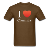 "I ♥ Chemistry" (white) - Men's T-Shirt brown / S - LabRatGifts - 7