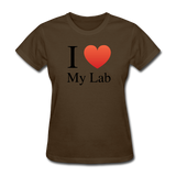 "I ♥ My Lab" (black) - Women's T-Shirt brown / S - LabRatGifts - 10