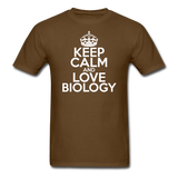 "Keep Calm and Love Biology" (white) - Men's T-Shirt brown / S - LabRatGifts - 10