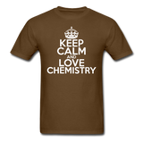 "Keep Calm and Love Chemistry" (white) - Men's T-Shirt brown / S - LabRatGifts - 10