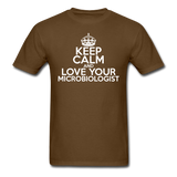 "Keep Calm and Love Your Microbiologist" (white) - Men's T-Shirt brown / S - LabRatGifts - 10