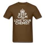 "Keep Calm and Love Your Chemist" (white) - Men's T-Shirt brown / S - LabRatGifts - 10