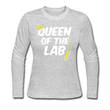 "Queen of the Lab" - Women's Long Sleeve T-Shirt gray / S - LabRatGifts - 2