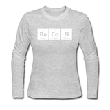 "BaCoN" - Women's Long Sleeve T-Shirt gray / S - LabRatGifts - 2