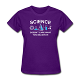 "Science Doesn't Care" - Women's T-Shirt purple / S - LabRatGifts - 3