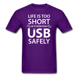 "Life is too Short" (white) - Men's T-Shirt purple / S - LabRatGifts - 5