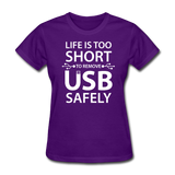 "Life is too Short" (white) - Women's T-Shirt purple / S - LabRatGifts - 3