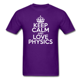 "Keep Calm and Love Physics" (white) - Men's T-Shirt purple / S - LabRatGifts - 9