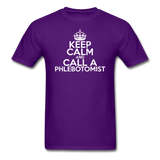 "Keep Calm and Call A Phlebotomist" (white) - Men's T-Shirt purple / S - LabRatGifts - 9