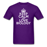 "Keep Calm and Love Biology" (white) - Men's T-Shirt purple / S - LabRatGifts - 9