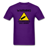 "Warning Compressed Gas Inside" - Men's T-Shirt purple / S - LabRatGifts - 5