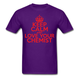 "Keep Calm and Love Your Chemist" (red) - Men's T-Shirt purple / S - LabRatGifts - 11