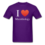 "I ♥ Microbiology" (white) - Men's T-Shirt purple / S - LabRatGifts - 5