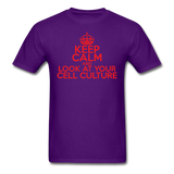 "Keep Calm and Look At Your Cell Culture" (red) - Men's T-Shirt purple / S - LabRatGifts - 11