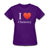 "I ♥ Chemistry" (white) - Women's T-Shirt purple / S - LabRatGifts - 3