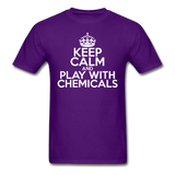 "Keep Calm and Play With Chemicals" (white) - Men's T-Shirt purple / S - LabRatGifts - 9