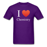 "I ♥ Chemistry" (white) - Men's T-Shirt purple / S - LabRatGifts - 6