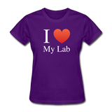 "I ♥ My Lab" (white) - Women's T-Shirt purple / S - LabRatGifts - 3