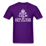 "Keep Calm and Look At Your Cell Culture" (white) - Men's T-Shirt purple / S - LabRatGifts - 9