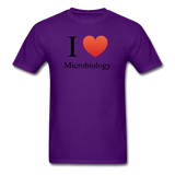 "I ♥ Microbiology" (black) - Men's T-Shirt purple / S - LabRatGifts - 11