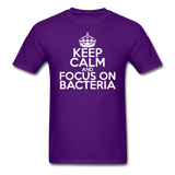 "Keep Calm and Focus On Bacteria" (white) - Men's T-Shirt purple / S - LabRatGifts - 9