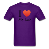 "I ♥ My Lab" (black) - Men's T-Shirt purple / S - LabRatGifts - 10