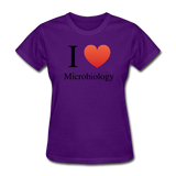 "I ♥ Microbiology" (black) - Women's T-Shirt purple / S - LabRatGifts - 9