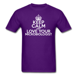 "Keep Calm and Love Your Microbiologist" (white) - Men's T-Shirt purple / S - LabRatGifts - 9