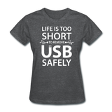 "Life is too Short" (white) - Women's T-Shirt deep heather / S - LabRatGifts - 9