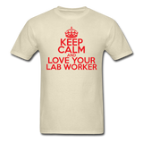 "Keep Calm and Love Your Lab Worker" (red) - Men's T-Shirt khaki / S - LabRatGifts - 4