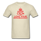 "Keep Calm and Love Your Microbiologist" (red) - Men's T-Shirt khaki / S - LabRatGifts - 4