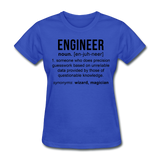 "Engineer" (black) - Women's T-Shirt royal blue / S - LabRatGifts - 9