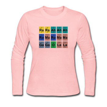 "Lady Gaga Periodic Table" - Women's Long Sleeve T-Shirt light pink / S - LabRatGifts - 1