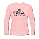 "In Science We Trust" (black) - Women's Long Sleeve T-Shirt light pink / S - LabRatGifts - 3