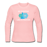 "Be Positive" (white) - Women's Long Sleeve T-Shirt light pink / S - LabRatGifts - 2
